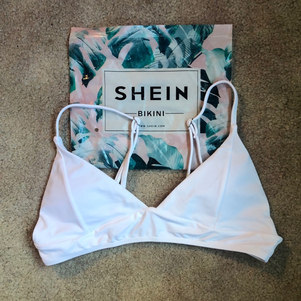 White triangle bikini top